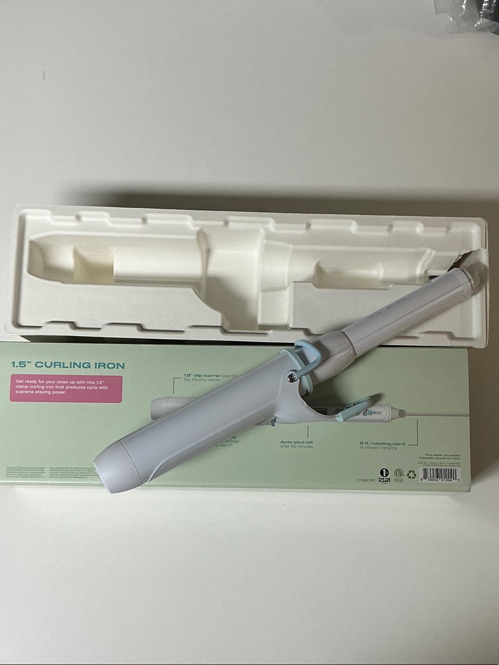 Shore 1.5" White Curling Iron - Picture 3 of 3